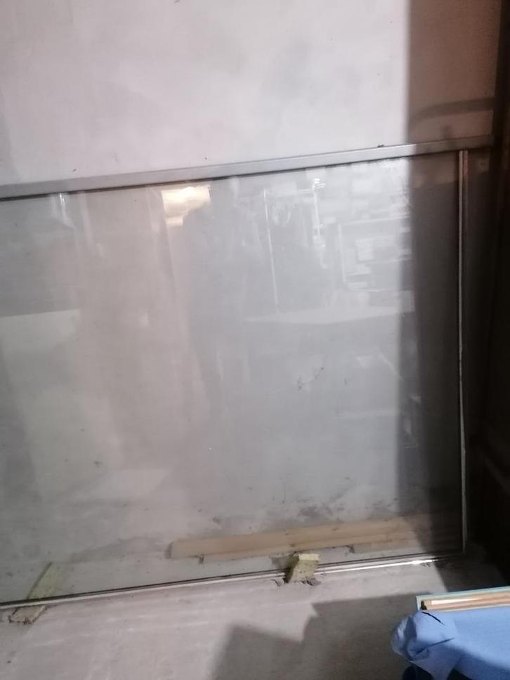 Groot dubbelglas uit raamprofiel, Doe-het-zelf en Bouw, Glas en Ramen, Gebruikt, Gevelraam of Ruit, 120 tot 160 cm, 160 cm of meer