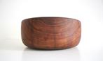 Vintage houten teak schaal, Gebruikt, Schaal, Rond, Ophalen of Verzenden