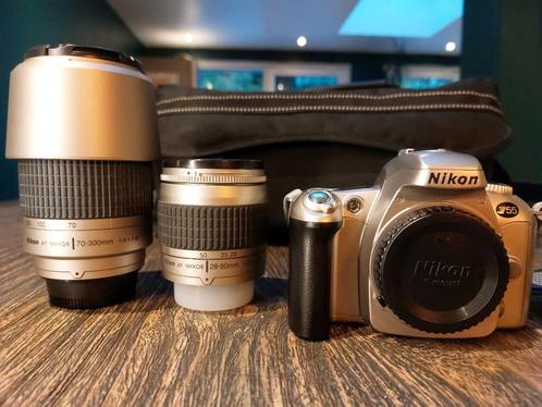 Nikon F55 combi en 28-80 mm + 70-300 mm lenzen, Audio, Tv en Foto, Fotocamera's Digitaal, Zo goed als nieuw, Nikon, Ophalen