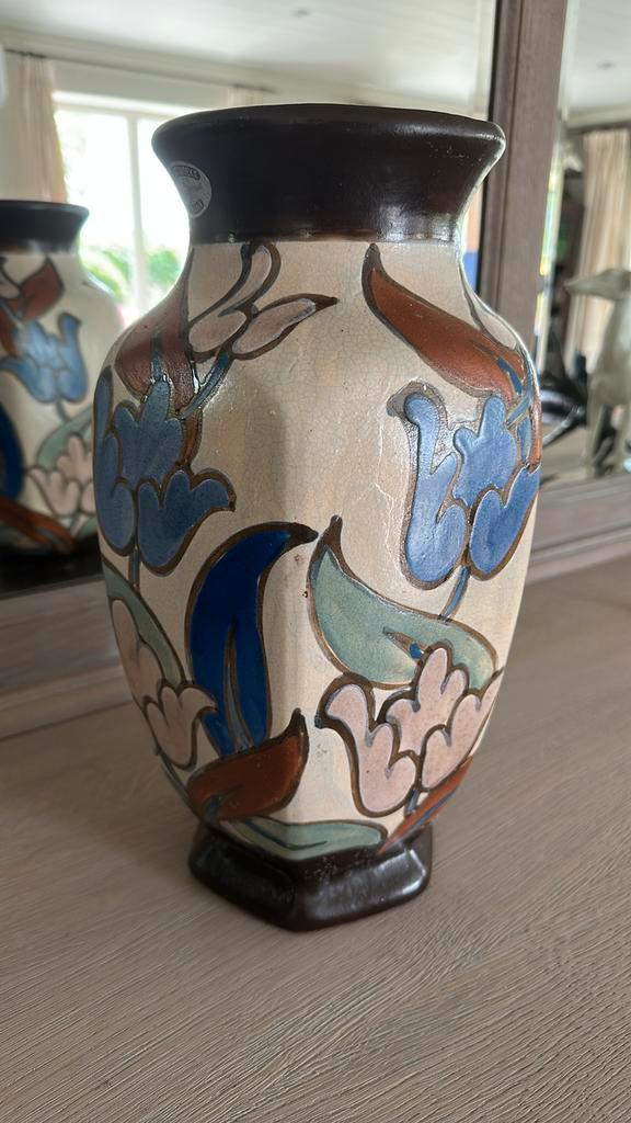 Antiek, Art deco vaas, gesigneerd M.C. BERGEN, Antiek en Kunst, Antiek | Vazen, Ophalen