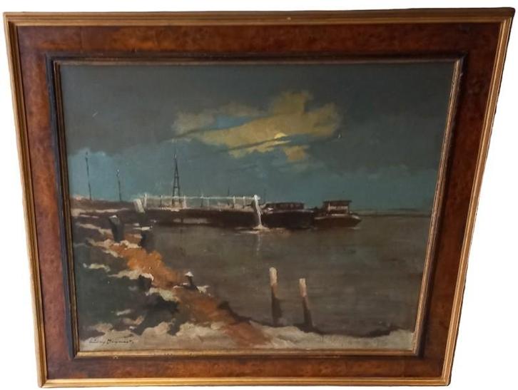 Topwerk Willy Bogaert "Doel" 20ste eeuw., Antiquités & Art, Art | Peinture | Classique, Enlèvement