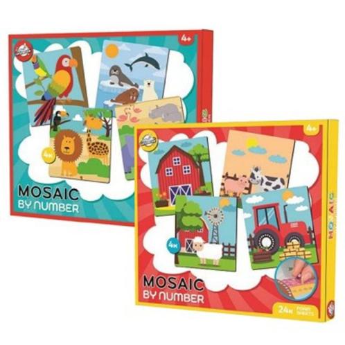 Mozaieken op nummer kind 4 stuks diverse soorten, Kinderen en Baby's, Speelgoed | Educatief en Creatief, Nieuw, Ophalen of Verzenden