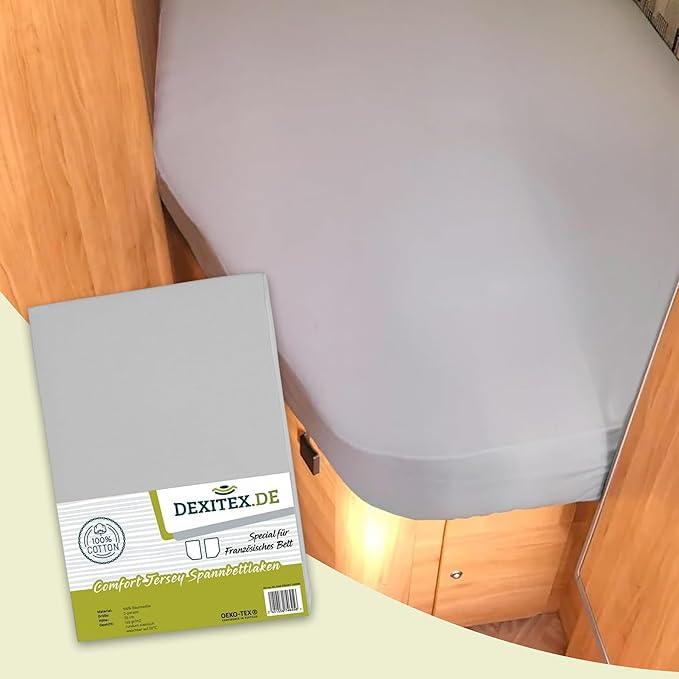 Jersey katoen hoeslaken wit,lichtgrijs of antraciet Links Li, Caravans en Kamperen, Mobilhome-accessoires