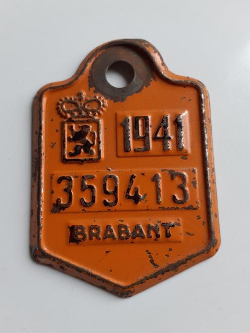 Fietsplaat brabant 1941 WOII opruiming dubbels, Verzamelen, Overige Verzamelen, Gebruikt, Ophalen of Verzenden