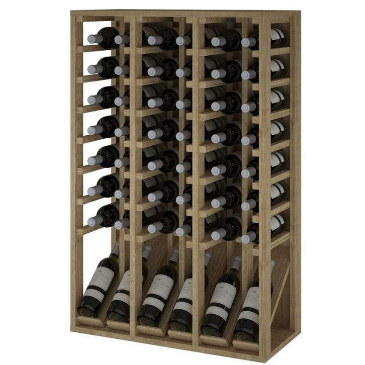 Dennenhouten wijnflessenrek met display voor 48 flessen, Huis en Inrichting, Woonaccessoires | Wijnrekken, Nieuw, 75 cm of meer