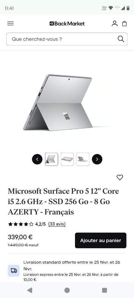 Lot de 5 tablettes pc Microsoft Surface pro 5 i5, Computers en Software, Windows Tablets, Gebruikt, Ophalen of Verzenden