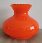 vintage, retro opaline oranje opzet lampkap, Huis en Inrichting, Lampen | Lampenkappen, Ophalen of Verzenden, Gebruikt