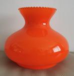 vintage, retro opaline oranje opzet lampkap, Huis en Inrichting, Ophalen of Verzenden, Gebruikt