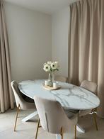 Salle à manger moderne avec 4 chaises + déco – Comme neuve, Huis en Inrichting, Tafels | Eettafels, Ophalen, Zo goed als nieuw