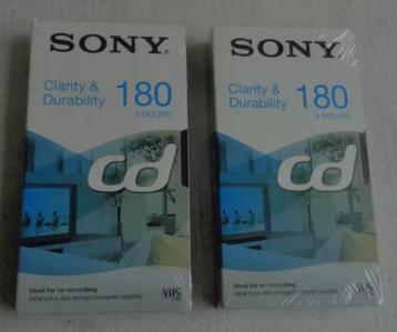 Cassettes vidéo VHS Sony E-180 CDG, 2 cassettes vidéo scellé, CD & DVD, Envoi, Comme neuf