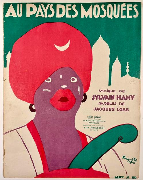 Magritte - Partituur “Au pays des mosquées -1925 - Zeer goed, Antiek en Kunst, Kunst | Litho's en Zeefdrukken, Ophalen of Verzenden