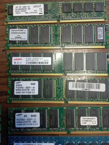 Pack van 22 DDR-, DDR2- en DDR3-geheugens beschikbaar voor biedingen