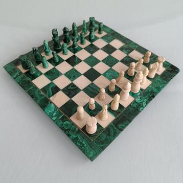 Jeu d'échecs en malachite/pierre naturelle., Enlèvement ou Envoi