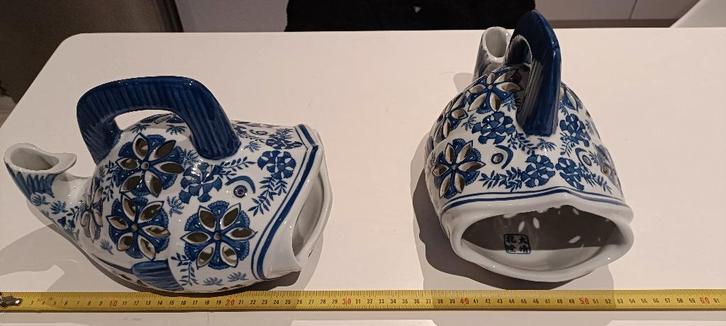 Paar wierookbrandervissen, blauw porselein - China, Antiek en Kunst, Antiek | Porselein, Ophalen of Verzenden