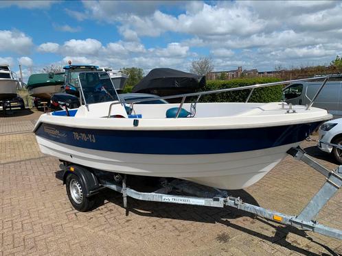 Topcraft 440 millennium, Watersport en Boten, Vis- en Consoleboten, Gebruikt, 30 tot 50 pk, 3 tot 6 meter, Benzine, Buitenboordmotor