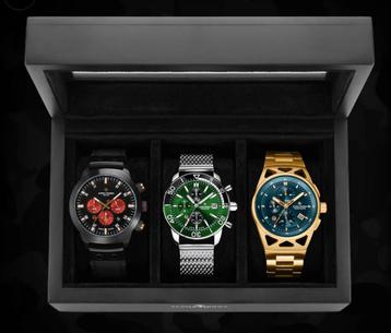 “THE THREE” ALPHA SIERRA HORLOGEBOX TWV1499€! 💯%NIEUW! beschikbaar voor biedingen