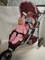 Poussette jumeaux avec les deux poupées, Comme neuf, Enlèvement ou Envoi