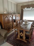 Massieve eiken eetplaats, Huis en Inrichting, Ophalen, Zo goed als nieuw, 4 tot 6 stoelen