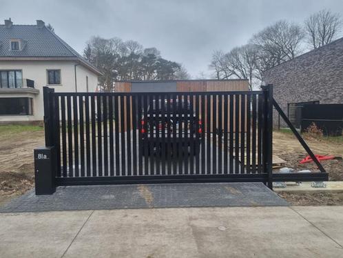 Lamellen schuifpoort of draaipoort incl motor en motage, Tuin en Terras, Tuinpoorten, Nieuw, Schuifpoort, IJzer, Ophalen