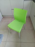 4 groene stoelen, Huis en Inrichting, Stoelen, Metaal, Gebruikt, Ophalen