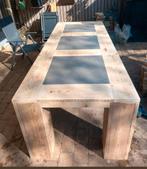 Steigerhout tafels met natuurstenen gratis thuisbezorgd, Tuin en Terras, Ophalen of Verzenden