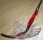Schaal fruitschaal centrepiece glas bordeaux 52 cm, Antiek en Kunst, Verzenden