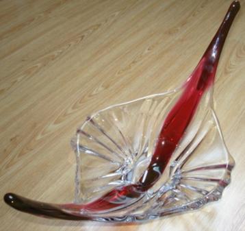 Schaal fruitschaal centrepiece glas bordeaux 52 cm beschikbaar voor biedingen