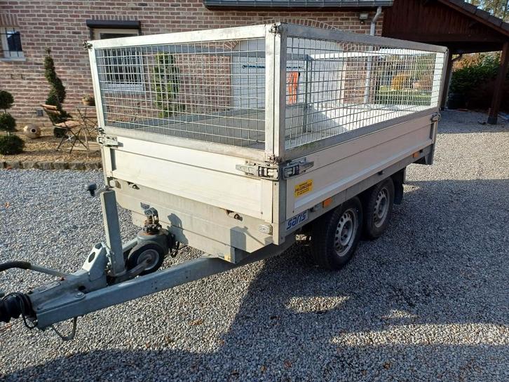 Remorque SARIS double essieux de 1000kgs, Autos : Divers, Remorques, Comme neuf, Enlèvement