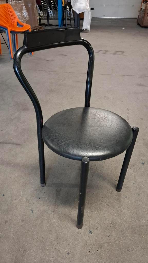 10 vintage design calligaris stoelen italiaans topmerk set!, Huis en Inrichting, Stoelen, Leer, Zwart, Ophalen of Verzenden