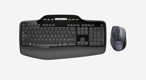 Logitech MK710 draadloos keyboard-mouse combo, Informatique & Logiciels, Claviers, Comme neuf, Azerty, Sans fil, Ergonomique, Ensemble clavier et souris