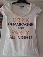 Tshirt korte mouw-wit-met tekst Champagne-maat S-Coolcat, Verzenden, Wit, Zo goed als nieuw, Coolcat