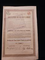 Vintage aandeel "Cristalleries de Val Saint-Lambert", 1939, Enlèvement ou Envoi, 1920 à 1950, Action