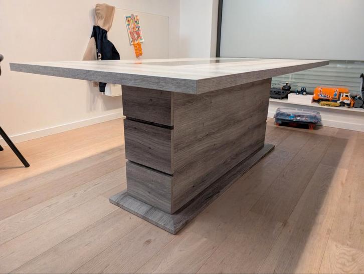 Table à manger lourde 200 x 100 cm - look moderne - bon état, Maison & Meubles, Tables | Tables à manger, Enlèvement