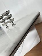 Vintage Carrara marmer salontafel met messing inleg, Ophalen