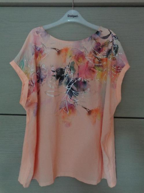 Shirt met bloemenprint (maat 50) nooit gedragen, Kleding | Dames, T-shirts, Nieuw, Maat 46/48 (XL) of groter, Roze, Korte mouw