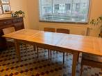 Massief eiken uitschuifbare eettafel, Huis en Inrichting, Ophalen, Zo goed als nieuw