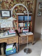 Mooie staanlamp met schoenmakerslampkap en spaarlamp in., Ophalen of Verzenden