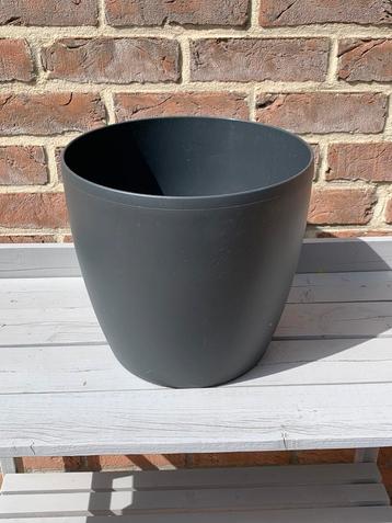 Pot de fleurs - plastique - ronde - 30cm - anthracite