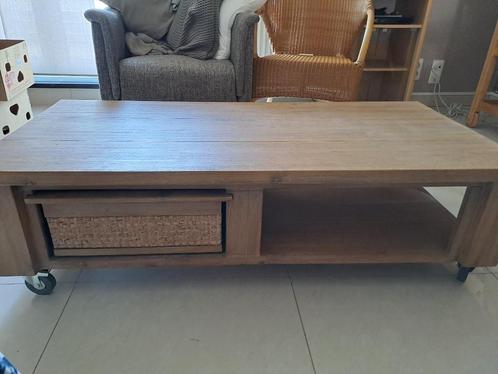 Salontafel, Huis en Inrichting, Tafels | Salontafels, Gebruikt, Minder dan 50 cm, 50 tot 100 cm, 100 tot 150 cm, Rechthoekig, Overige houtsoorten