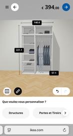 WITTE KLEDINGKAST+KLEERKAST PLATSA IKEA 140x220, Ophalen, Metaal, 100 tot 150 cm, 200 cm of meer