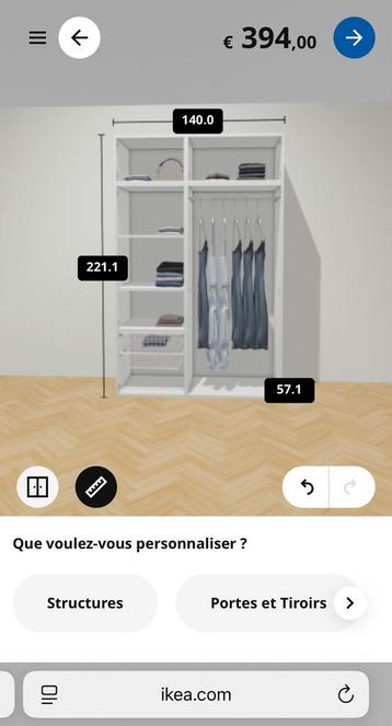 WITTE KLEDINGKAST+KLEERKAST PLATSA IKEA 140x220  beschikbaar voor biedingen