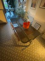 Table verre et métal vintage, Maison & Meubles, Tables | Tables de salon, Métal, Rectangulaire, Vintage, 50 à 100 cm