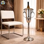 Art Deco staande wijnkoeler / champagne koeler (vernikkeld), Overige materialen, Gebruikt, 50 tot 75 cm, Ophalen of Verzenden