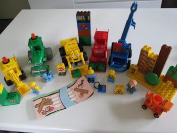 Duplo; groot lot Bob de Bouwer, met voertuigen, mannetjes beschikbaar voor biedingen