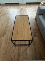 Salontafel hout en metalen onderstel, Ophalen, Zo goed als nieuw, Rechthoekig