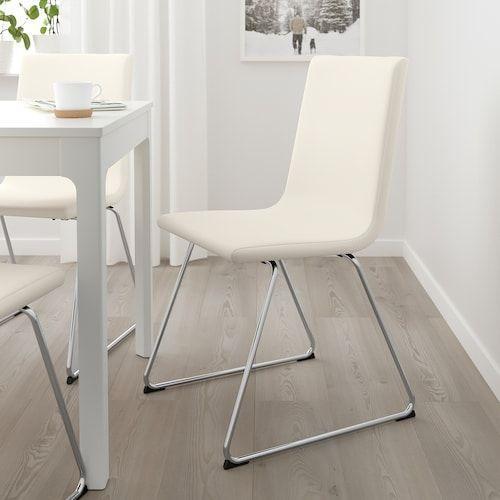 Lot de 3 chaises de table Volfgang Ikea, Maison & Meubles, Chaises, Utilisé, Trois, Synthétique, Métal, Blanc, Enlèvement