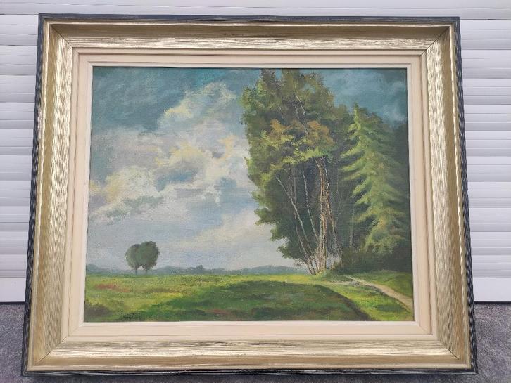 huile sur panneau paysage signe gustave verbiest, Antiquités & Art, Art | Peinture | Classique, Enlèvement ou Envoi