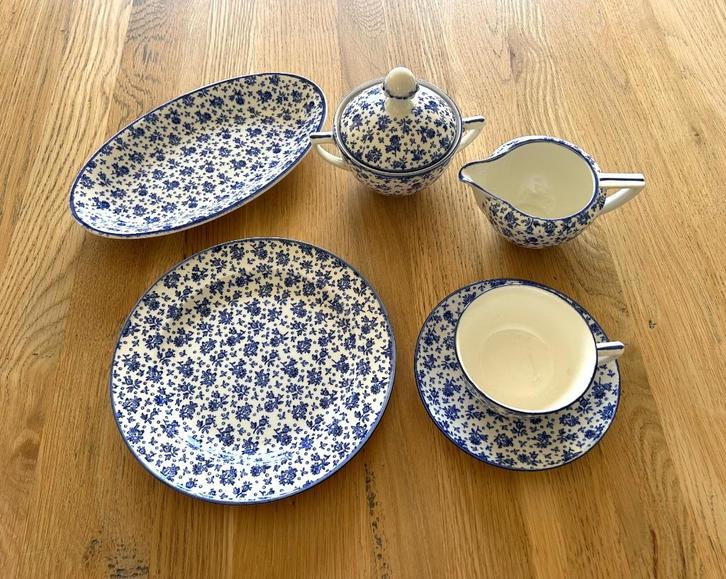Petrus Regout Annam 6 pers koffieservies 22 delig, Antiek en Kunst, Antiek | Servies compleet, Ophalen of Verzenden