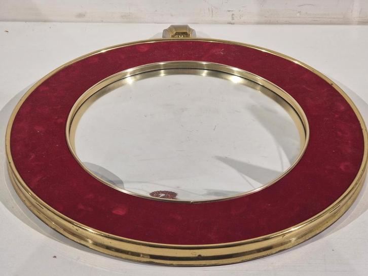 Bolle Artilux spiegel , bolspiegel diameter 33cm , rood fluw, Antiek en Kunst, Antiek | Spiegels, Ophalen of Verzenden
