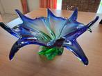 Glazen sierschaal in blauwe tinten, Ophalen, Schaal, Overige vormen, Glas